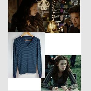 ASO Alt Bella Swan Energie Waffle Stripe Henley Twilightcore Y2K Long Sleeve Gap